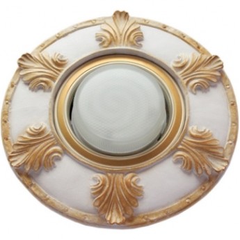 Накладка широкая гипсовая ECOLA FY53Z1EFT листья, золото на белом